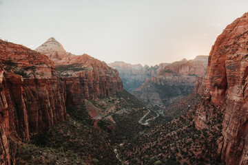 Sunset over Canyon Overlook in Zion National Park