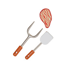 bbq grill illustration with machine grill 3d