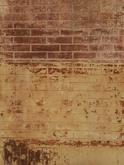 Old red and yellow brick wall textured background for graphics