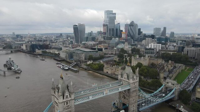 Aerial view of the City of London, the financial district