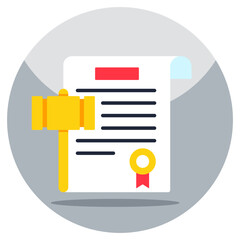 Editable design icon of legal paper 