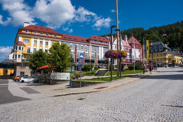 Old houses in Mariazell town centre, Austria