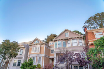 Single-family homes in the suburban neighborhood of San Francisco, California