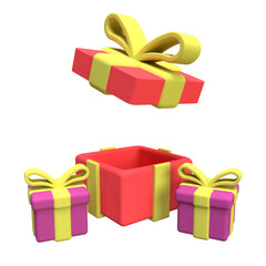 gift box illustration with transparent background