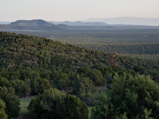 Fototapeta na wymiar Scenic overlook off Interstate 17 highway south of Munds Park at sunset - Arizona, USA