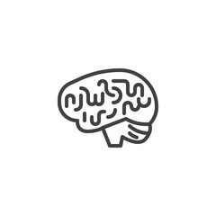 Human brain line icon