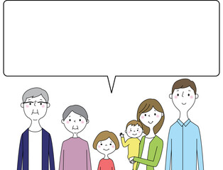 家族　三世代　ふきだし