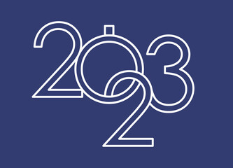 Corporate holiday cards. Happy New Year and Merry Christmas concept. Universal artistic templates. Minimalistic vector design with numbers 2023