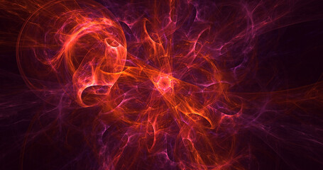 3D rendering abstract colorful fractal light background