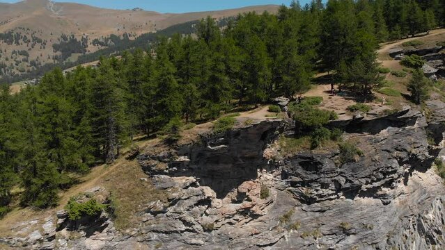 Areal Shot of "Fremo Cuncuna", a tongued rock formation which juts out from the mountain.