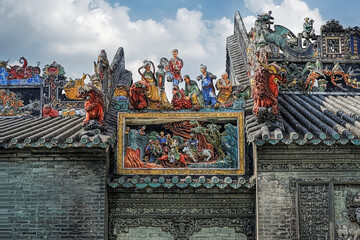  Guangzhou, Guangdong, China. The Chen Clan Ancestral Hall is an academic temple, built in 1894,...