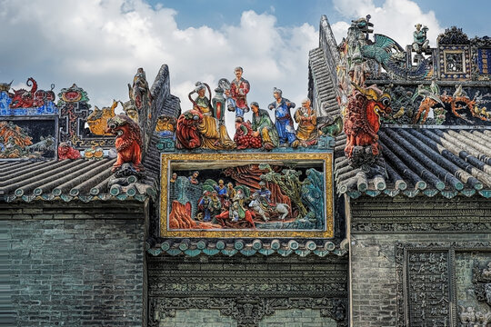  Guangzhou, Guangdong, China. The Chen Clan Ancestral Hall Is An Academic Temple, Built In 1894, Exemplifies Traditional Chinese Lingnan Architecture. Now The Guangdong Folk Art Museum.