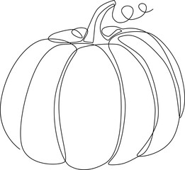 Line Drawing pumpkin autumn - obrazy, fototapety, plakaty