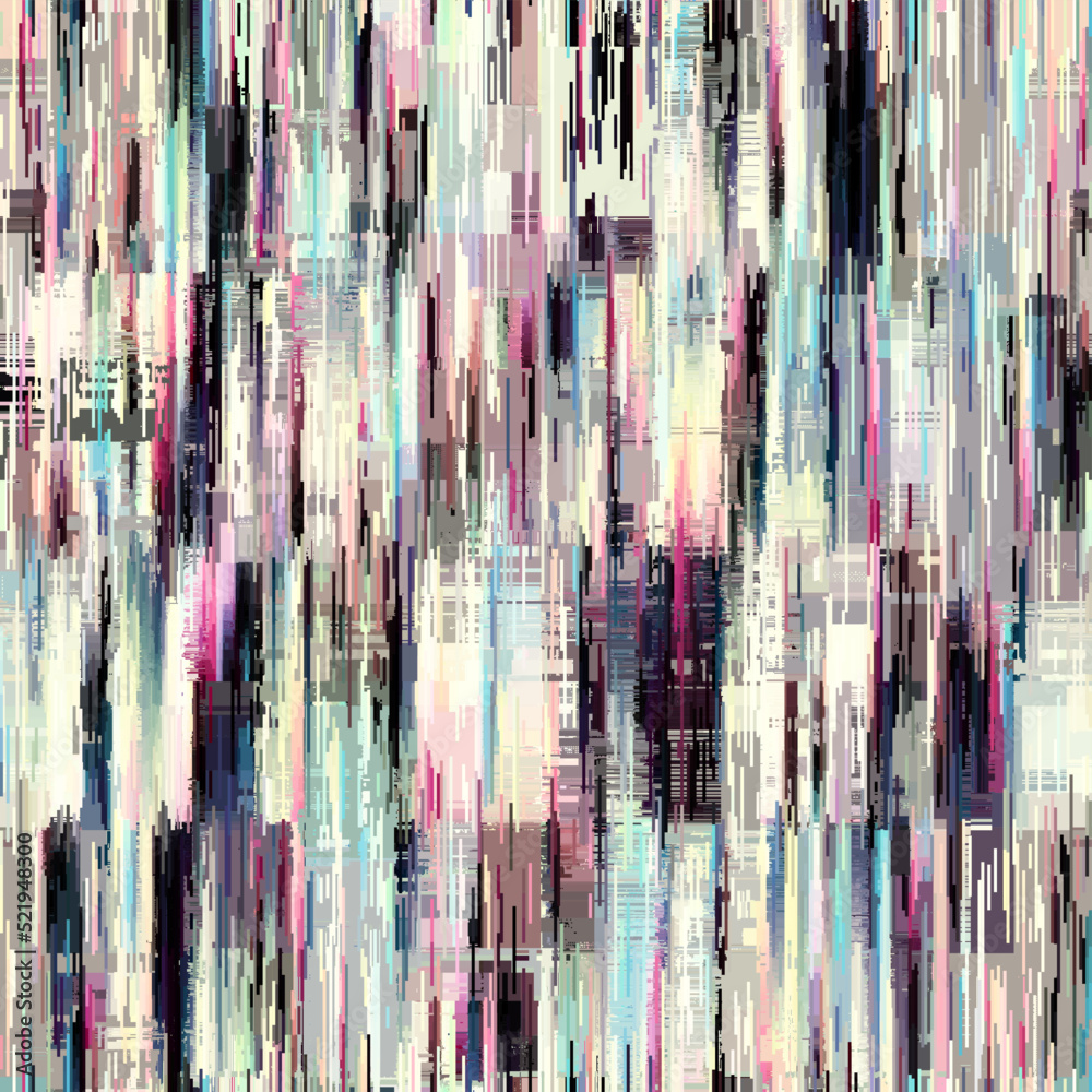 Poster Vector image with imitation of grunge datamoshing texture.