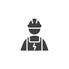 Electrician man vector icon