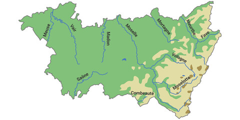 Vosges Map with rivers