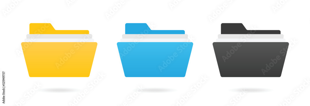 Poster file folder icon set. vector illustration