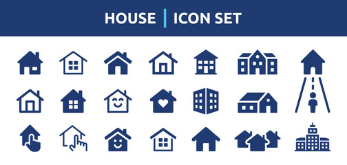 Fototapeta na wymiar House icon set. Housing symbol vector illustration