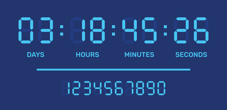 Countdown timer digital clock counter vector illustration.