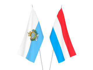 Luxembourg and San Marino flags