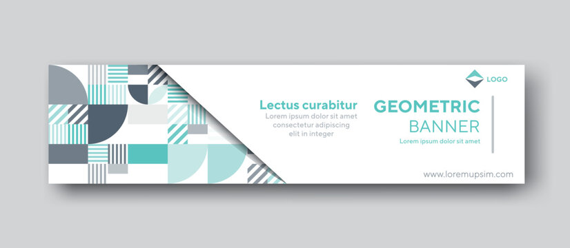 Banner design with geometric concept for your header, cover and linkedin