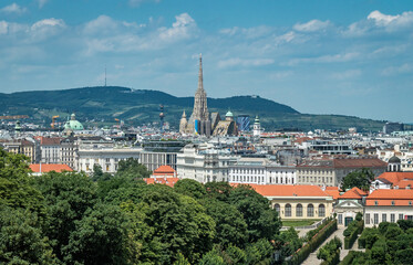 An- und Aussichten vom Schloss Belvedere in Wien, Österreich