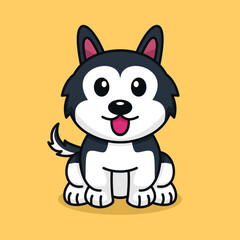 Cute baby dog premium vector illustration