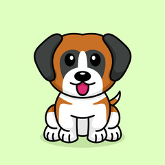Cute baby dog premium vector illustration