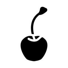 cherry one whole glyph icon vector. cherry one whole sign. isolated symbol illustration