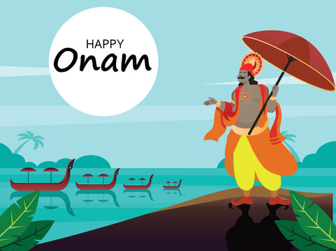 Happy Onam Festival Celebration Background