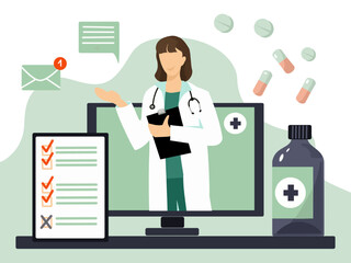 Online medical consultation concept. Health care online support. 