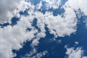 White clouds against the blue sky