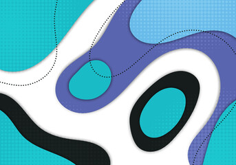 Abstract artwork style of colorfuls decorative template. Overlapping design with dots halftone background.