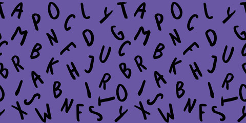 template with the image of keyboard symbols. set of letters. Surface template. Fiolet background. Banner for insertion into site.