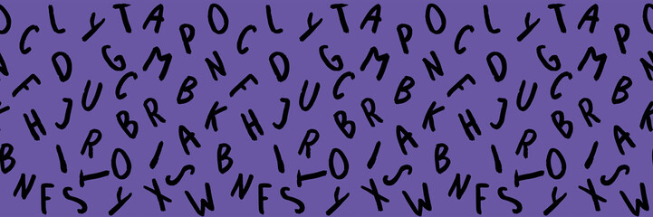 template with the image of keyboard symbols. set of letters. Surface template. Fiolet background. Banner for insertion into site.