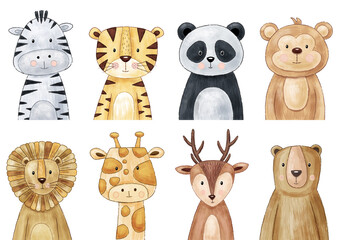 Cute Baby Animal Colorful Digital Art for Baby Gifts - Baby Room, Nursery, School, Class, Day-care Center, Mother Room Decor - Pregnant Mom Gift, etc.