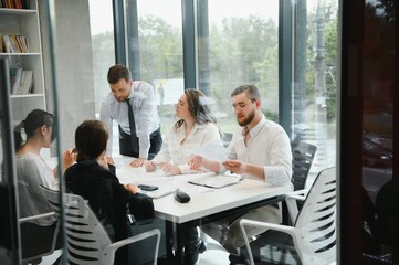 Business people working on project in office