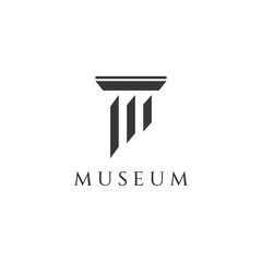 Museums, museum columns, museum lines, museum pillar logos. Museums with minimalist and modern concepts. Logos can be used for companies, museums and businesses.
