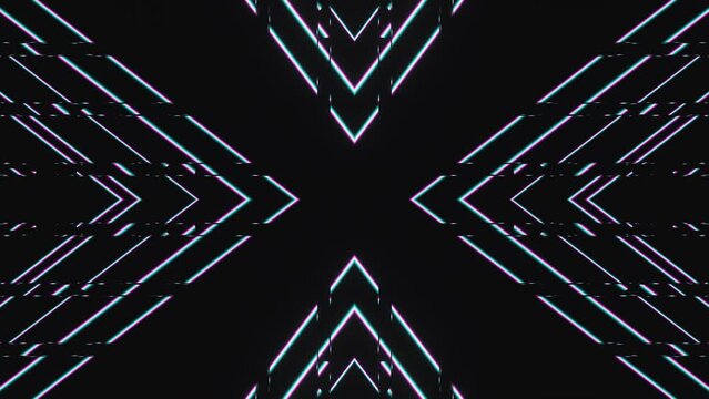 Romb and arrows abstract flashing blue and purple led neon vj loop animation 