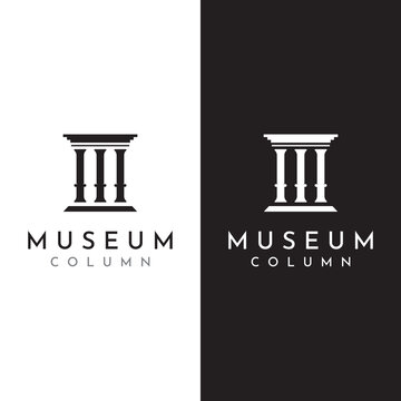 Museums, museum columns, museum lines, museum pillar logos. Museums with minimalist and modern concepts. Logos can be used for companies, museums and businesses.