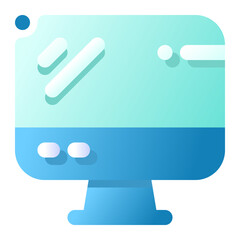 Monitor Gradient Flat style icon vector design and illustration template