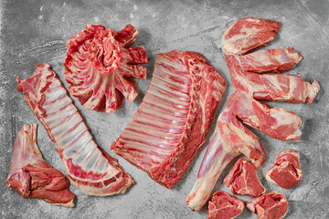 Assortment of lamb prime cuts