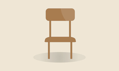 wooden chair comfortable furniture seat vector illustration