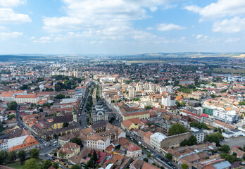 Naklejka na ściany i meble Targu Mures city - Romania seen from above