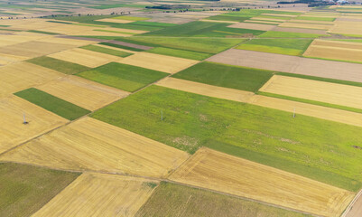 landscape with many cultivated lands seen from above