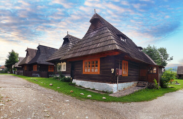 Fototapeta na wymiar Orava historical building in village Podbiel, Slovakia