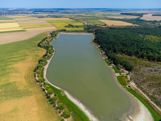 an artificial lake seen from above