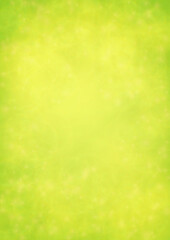 Abstract Green Background with Golden Circular Spot Lights.  Vibrant Sunlight  Summer and Spring Texture. Eco and Environment Page Design. Defocused Fresh Leaf Print. Bokeh Blurry Template.