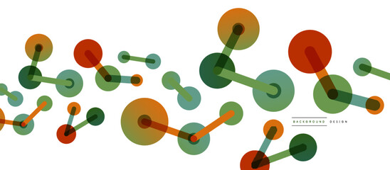 Line points connections geometric abstract background. Circles connected by lines. Trendy techno business template for wallpaper, banner, background or landing