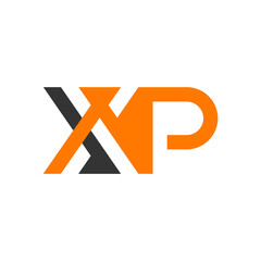 industrial business illustration logo with letter XP